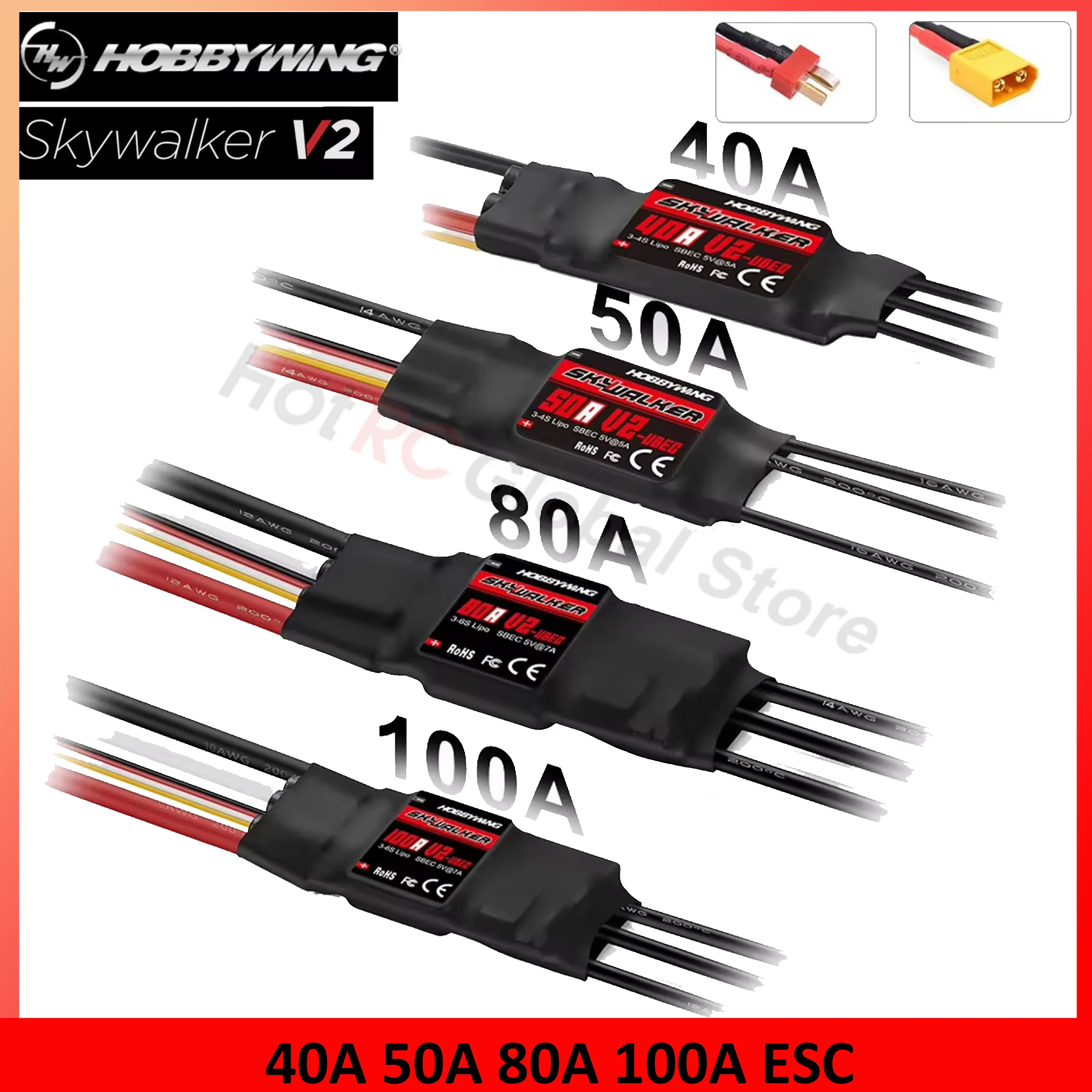 Rc Plane Hobby Zone - HOBBYWING 스카이워커 V2 시리즈, 브러시리스 ESC